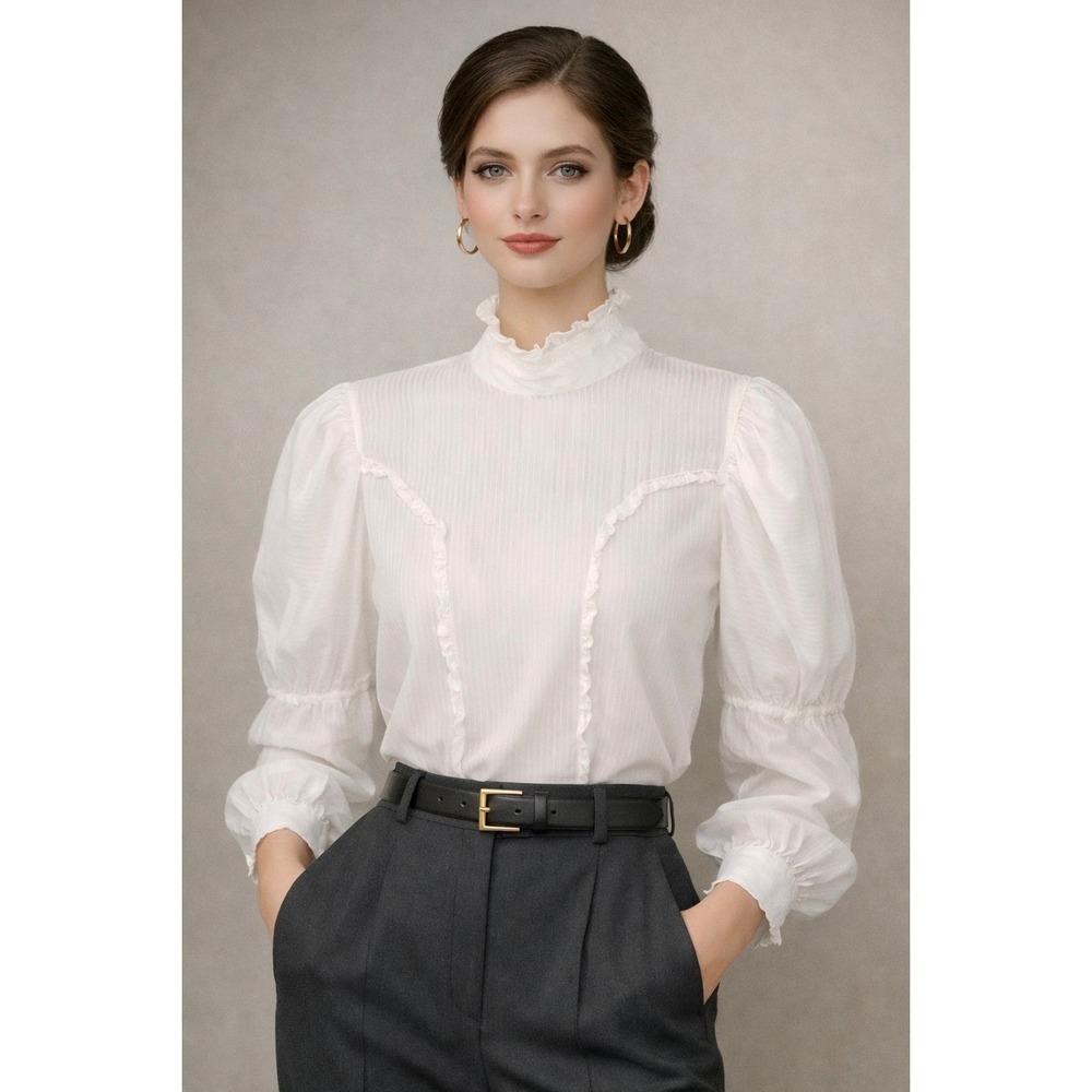 Edwardian Cotton Lace Blouse Handmade - Picture 16 of 16